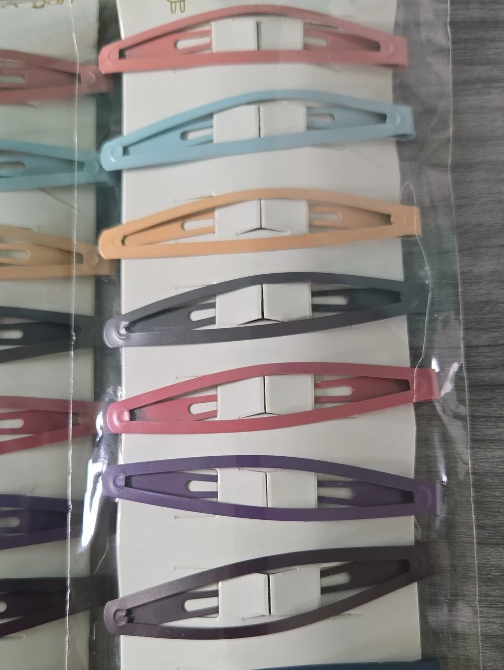 Metal Hair Clips Non Slip 3.15 Inch Blue Pink Gray Purple Barrettes New 30 Total